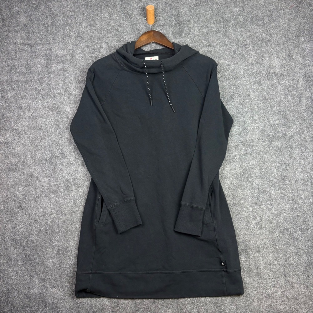 American Giant Hoodie Dress Womens L Black Cowl Neck Long Sleeve Pocket Tunic